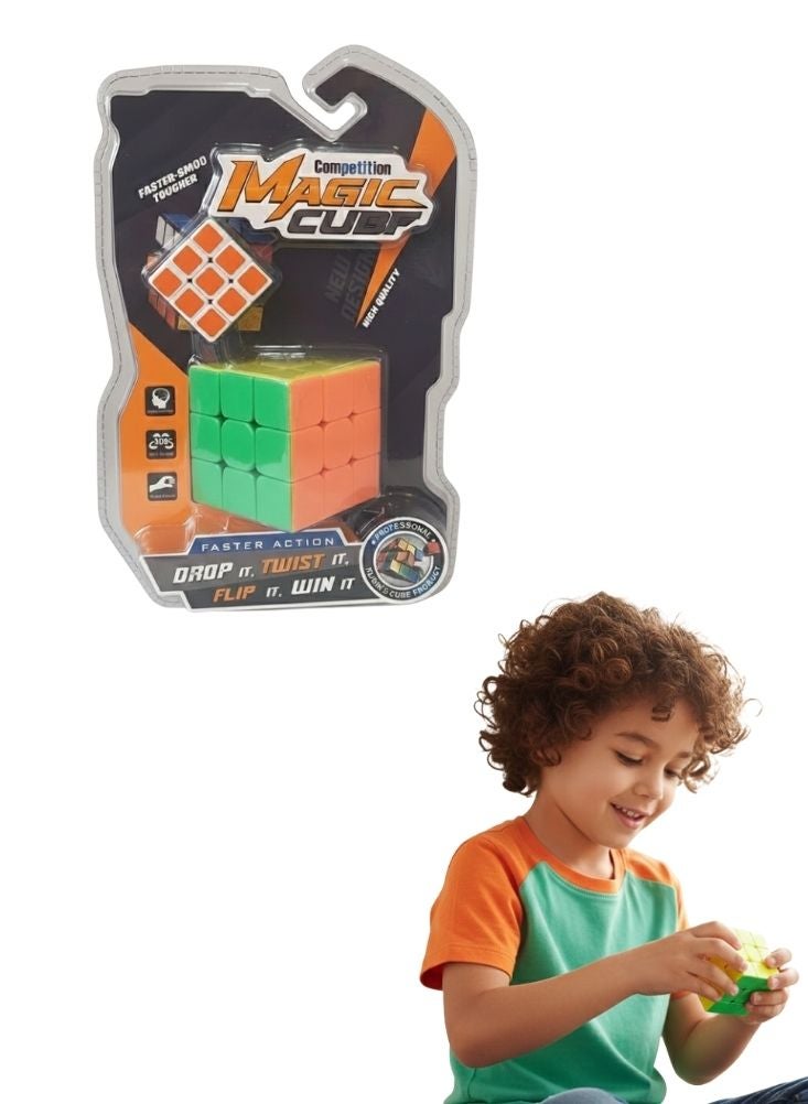 ماجيك كيوب مكعب سحري للمنافسة ثلاثة في ثلاثة – لعبة ألغاز سريعة لتنمية ذكاء الأطفال - Image 1